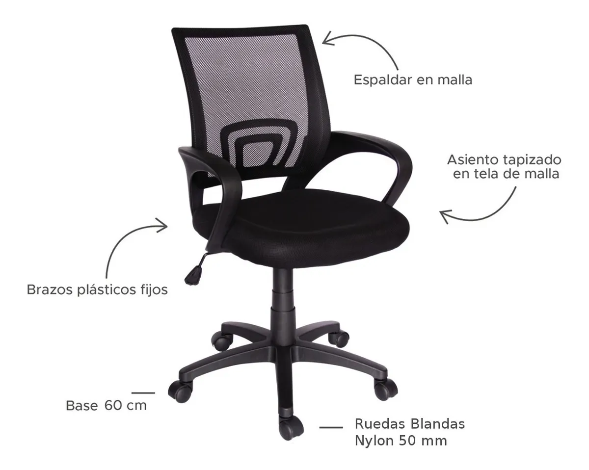 Silla Oficina Escritorio de Polipropileno Moderna