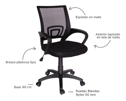 Silla Oficina Escritorio de Polipropileno Moderna