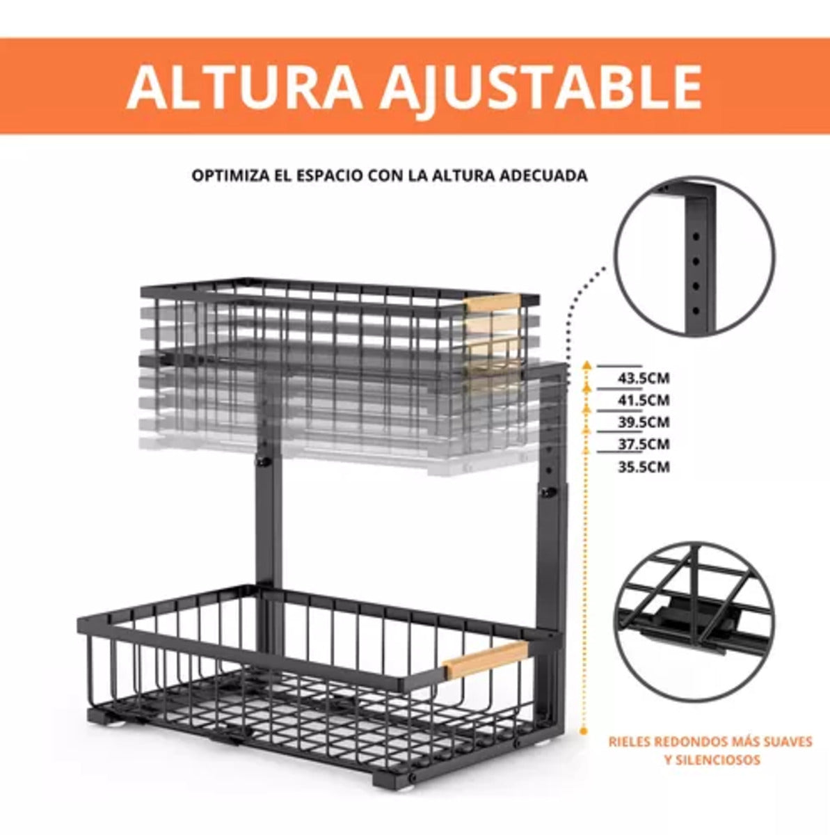 Organizador Para Lavaplatos Cocina Baño Multiusos Ajustable