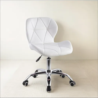 Silla De Escritorio Mariposa Radar Giratoria Acolchada Blanca