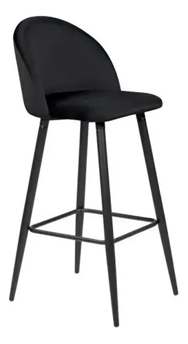 Piso de Bar Taburete Velvet 66cm Terciopelo Negro