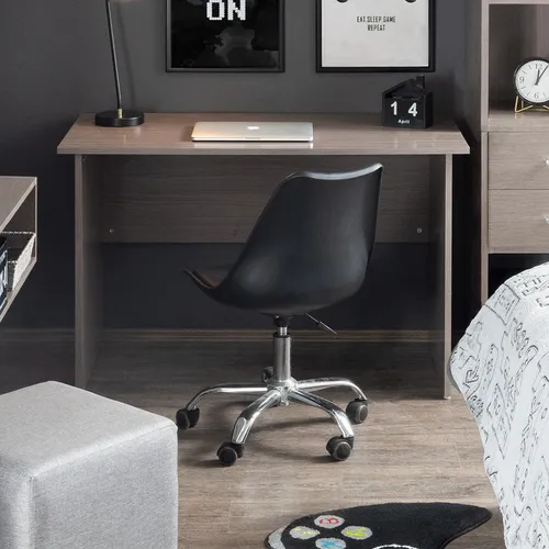 Silla De Escritorio Tulip Eames Giratoria Acolchada Negra