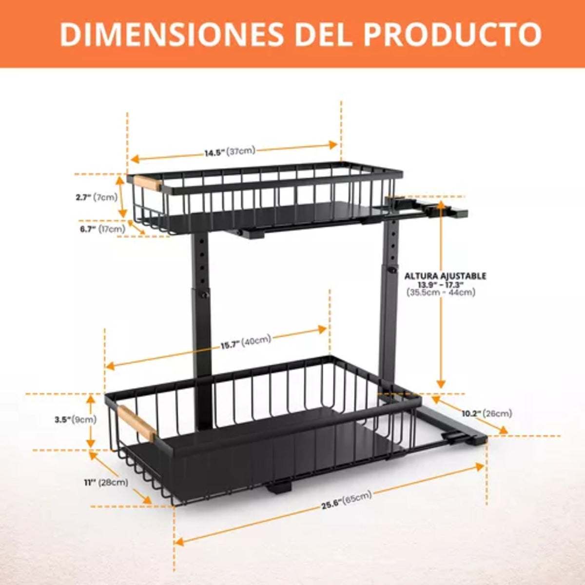 Organizador Para Lavaplatos Cocina Baño Multiusos Ajustable