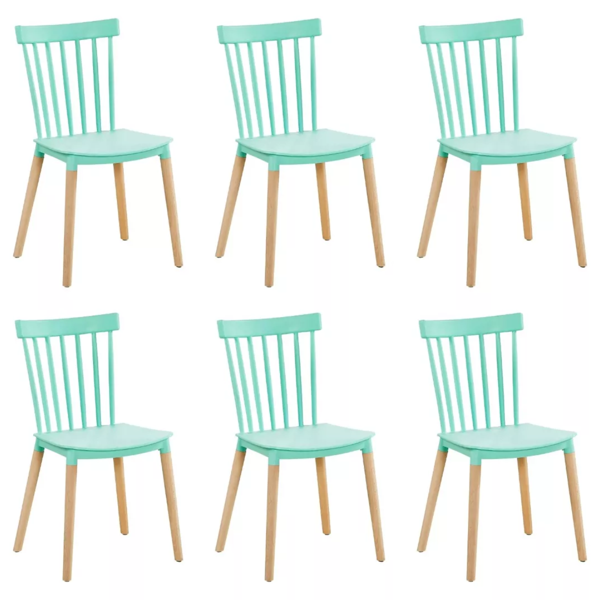 Pack 6 Sillas Windsor para Comedor o Terraza Menta