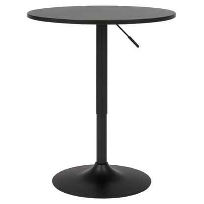Mesa Bar Centro Altura Regulable 60cm Diámetro Full Negra