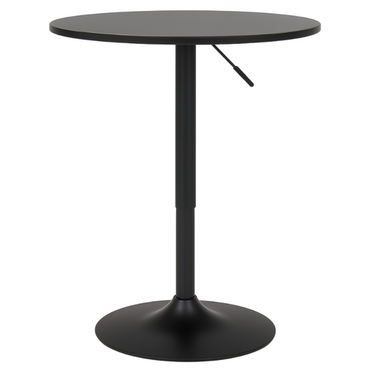 Mesa Bar Centro Altura Regulable 60cm Diámetro Full Negra