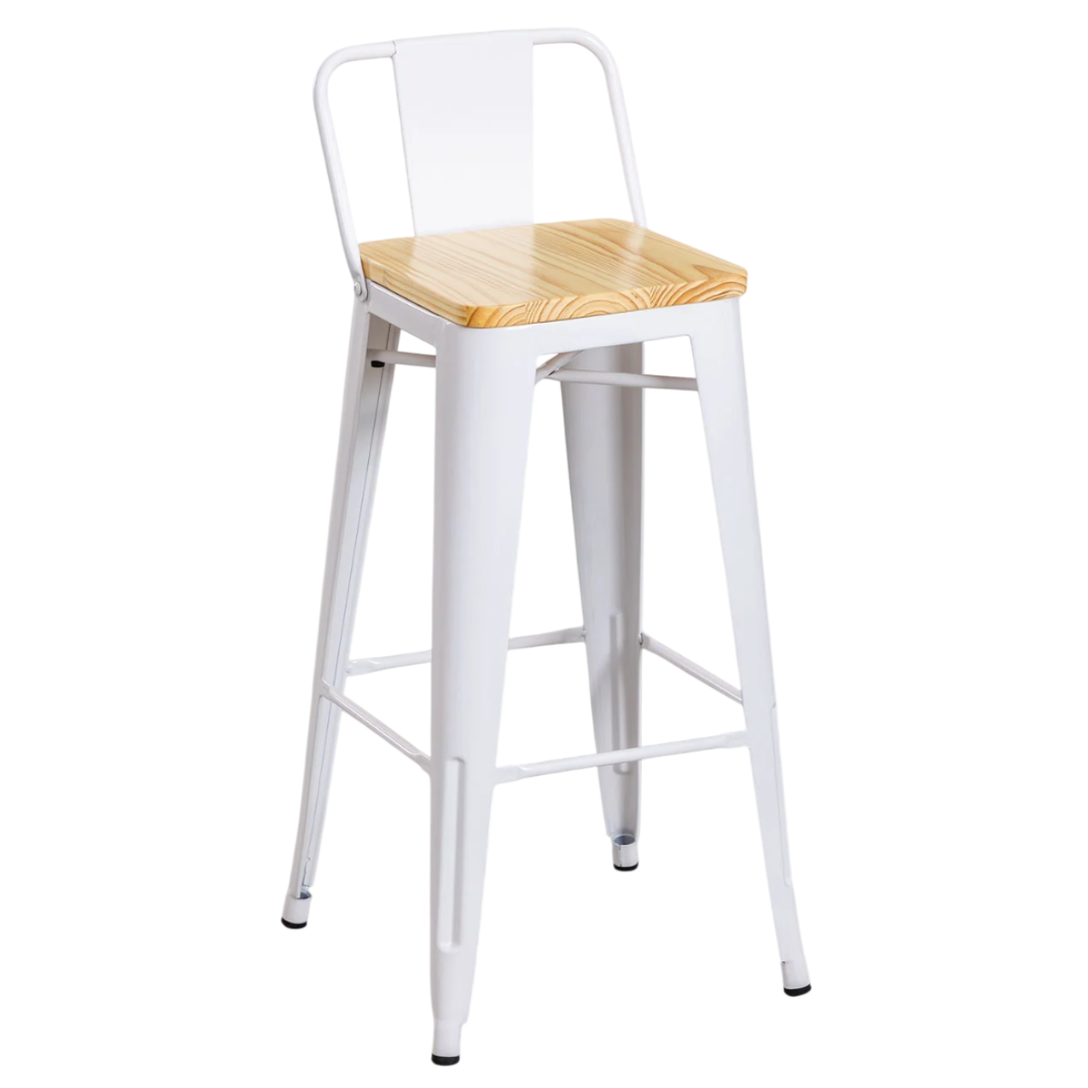 Taburete Tolix Madera Blanco 66cm