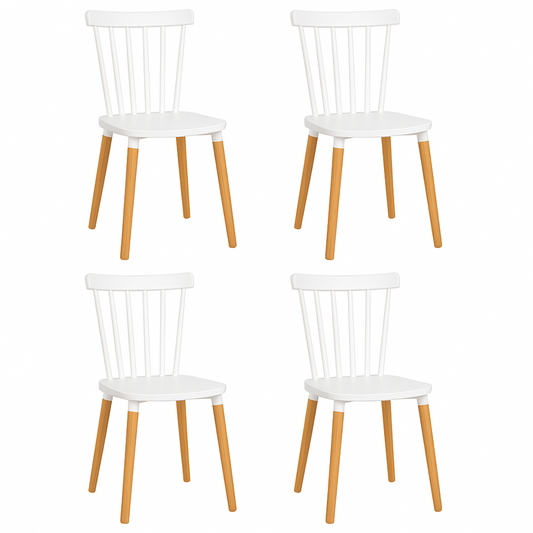 Pack 4 Sillas Windsor para Comedor o Terraza Blancas