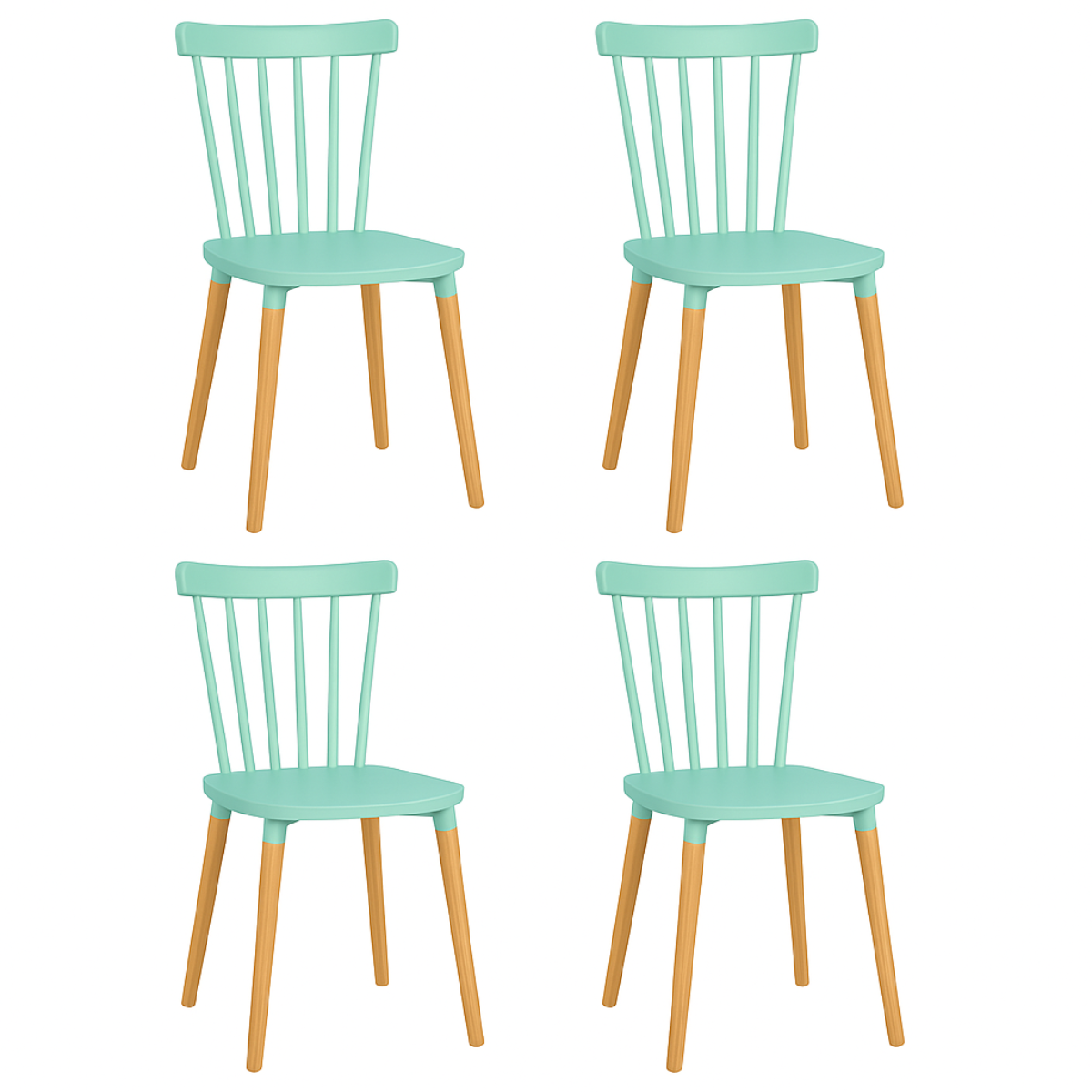Pack 4 Sillas Windsor para Comedor o Terraza Menta