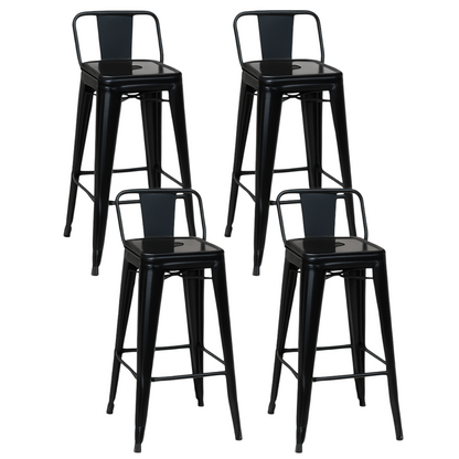 Pack 4 Taburetes Tolix Clásico Negro 66cm
