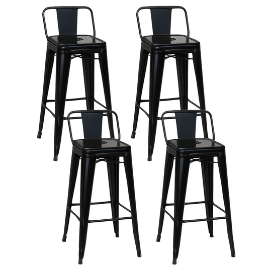Pack 4 Taburetes Tolix Clásico Negro 66cm