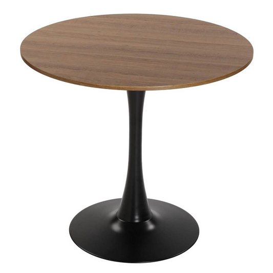 Mesa Comedor Redonda Tulip Wood 100cm Diametro Negra