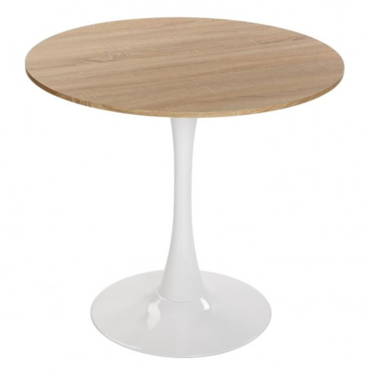 Mesa Comedor Redonda Tulip Wood 100cm Diametro Blanca
