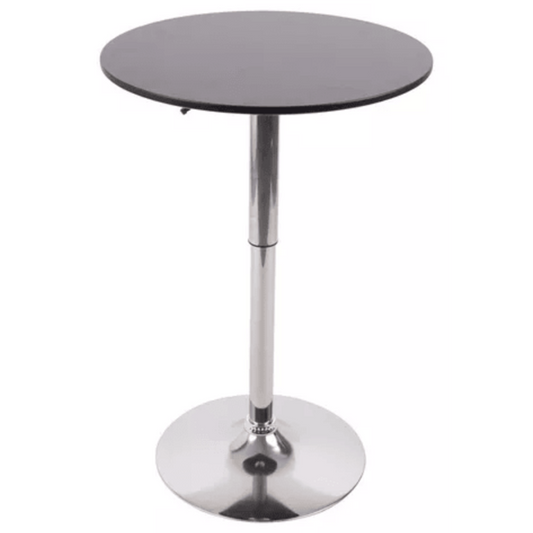 Mesa Bar Centro Altura Regulable 60cm Diámetro Negra
