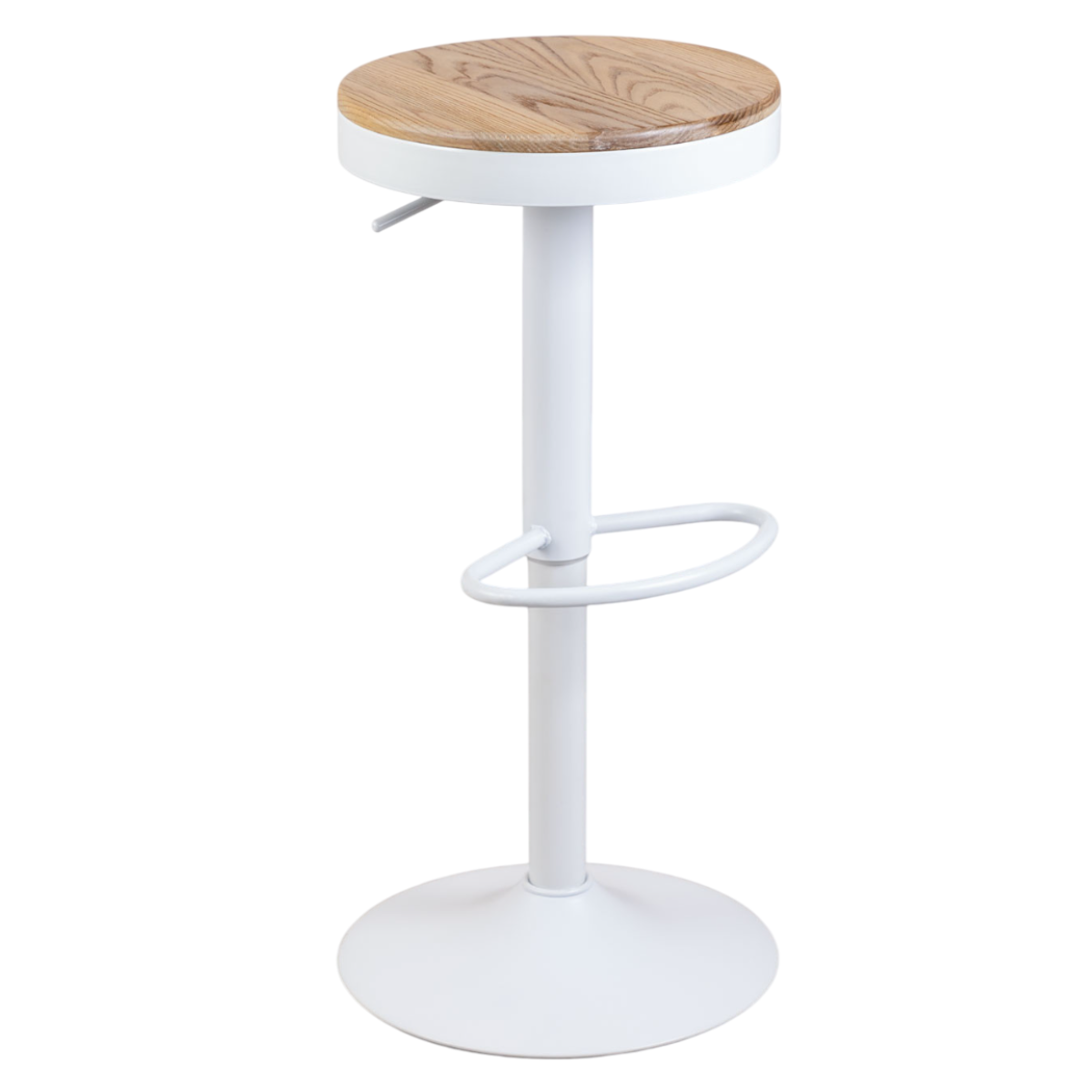 Taburete Regulable Piso Bar Asiento De Madera Blanco