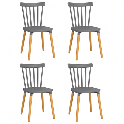 Pack 4 Sillas Windsor para Comedor o Terraza Gris