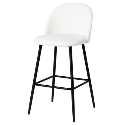 Piso de Bar Taburete Velvet 66cm Terciopelo Blanco