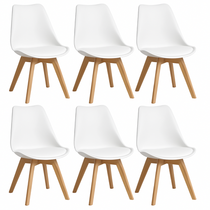 Pack 6 Sillas Eames Acolchada Blancas