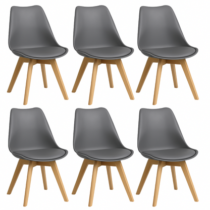 Pack 6 Sillas Eames Acolchada Gris