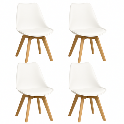 Pack 4 Sillas Eames Acolchada Blancas