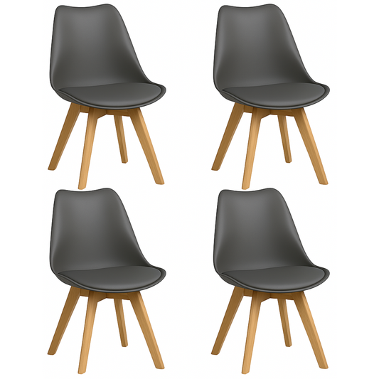 Pack 4 Sillas Eames Acolchada Gris
