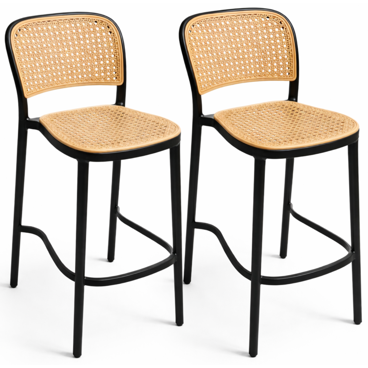 Pack 2 Taburetes Delta Piso De Bar O Terraza 66cm Negro