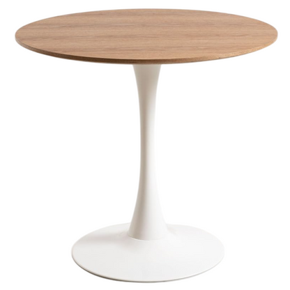 Mesa Comedor Redonda Tulip Wood 80cm Diametro Blanca