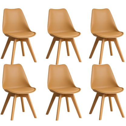 Pack 6 Sillas Eames Acolchada Beige