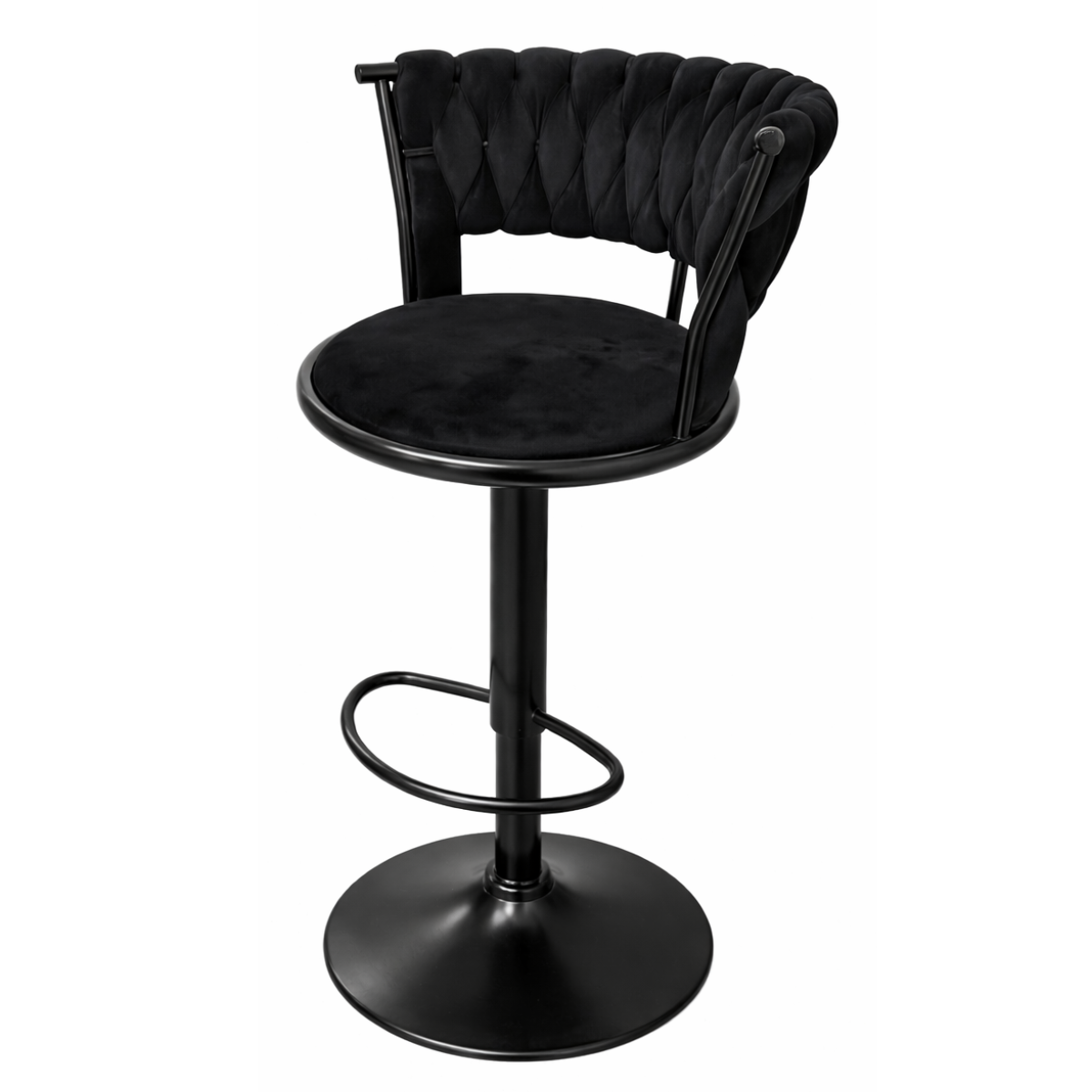 Taburete Queen Terciopelo Ajustable Full Negro