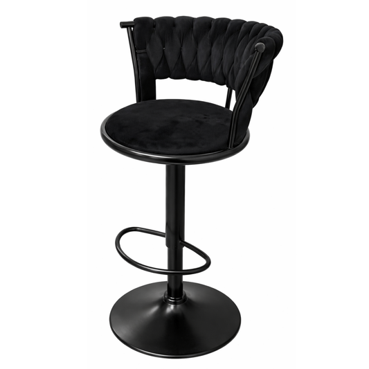 Taburete Queen Terciopelo Ajustable Full Negro