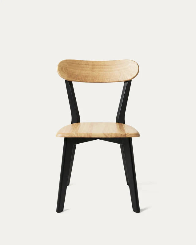 Silla Fresno para Comedor de Madera Natural/Negro