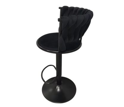 Taburete Queen Terciopelo Ajustable Full Negro