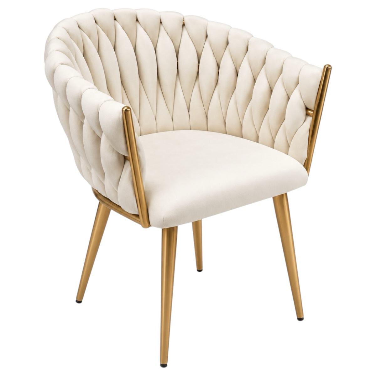 Butaca Sitial Queen Fijo de Terciopelo Beige