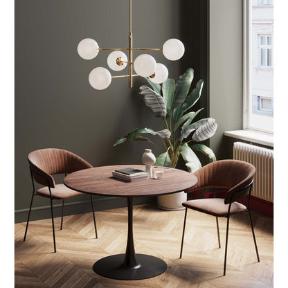 Mesa Comedor Redonda Tulip Wood 100cm Diametro Negra