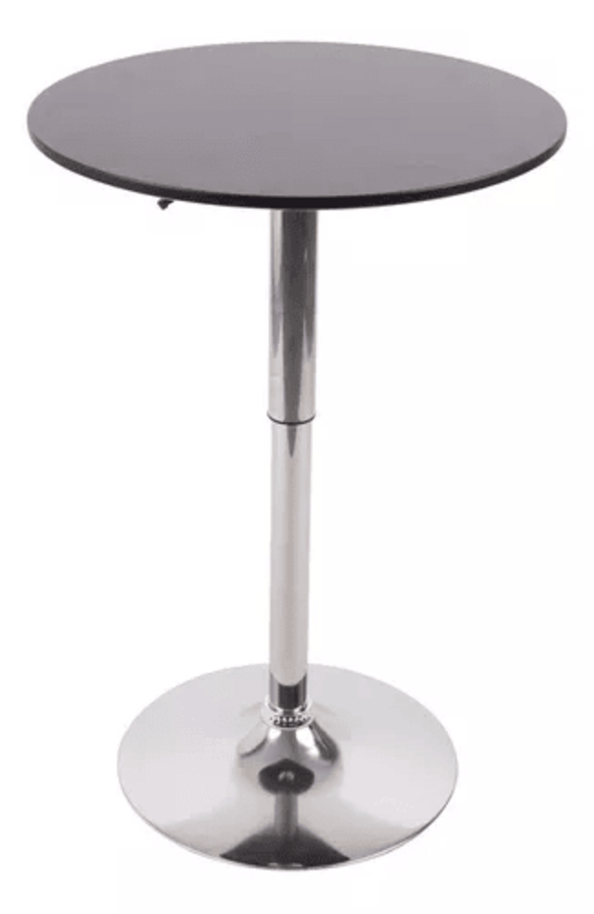 Mesa Bar Centro Altura Regulable 60cm Diámetro Negra