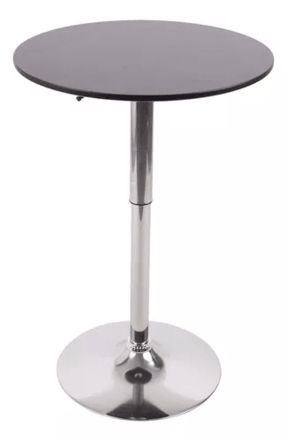 Mesa Bar Centro Altura Regulable 60cm Diámetro Negra