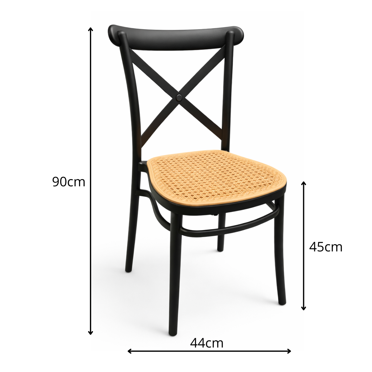 Silla Danubio Crossback Top Apilable Negra