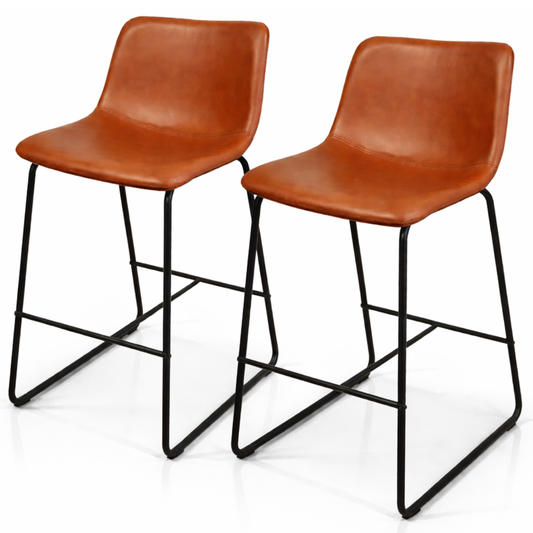 Pack 2 Taburetes Burgos Piso De Bar O Terraza 66cm Marron