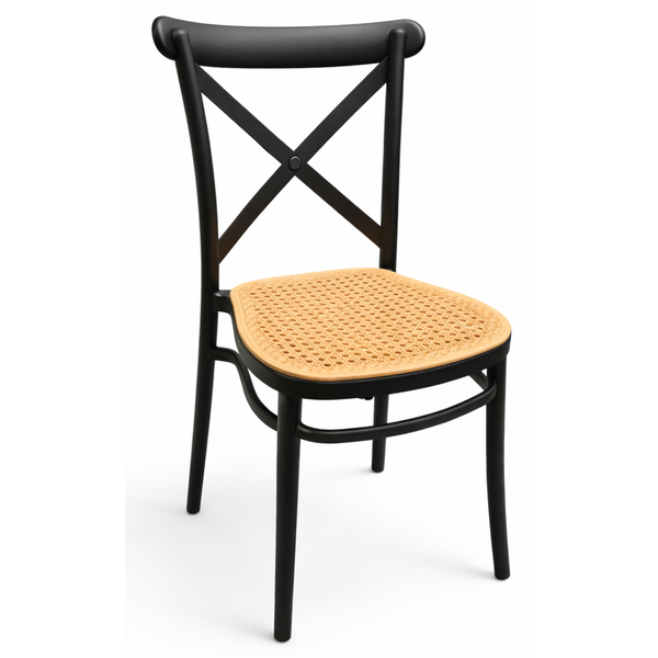 Silla Danubio Crossback Top Apilable Negra