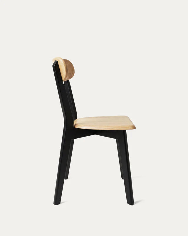 Silla Fresno para Comedor de Madera Natural/Negro