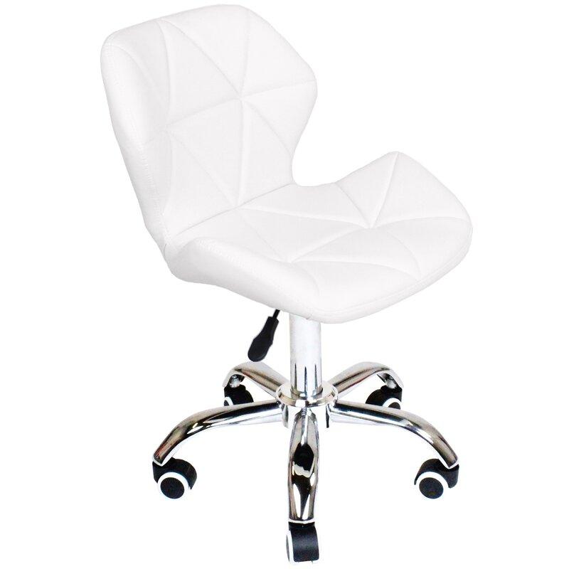 Silla De Escritorio Mariposa Radar Giratoria Acolchada Blanca