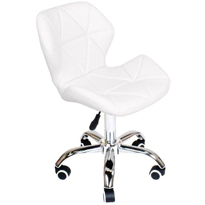 Silla De Escritorio Mariposa Radar Giratoria Acolchada Blanca