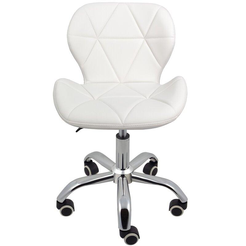Silla De Escritorio Mariposa Radar Giratoria Acolchada Blanca