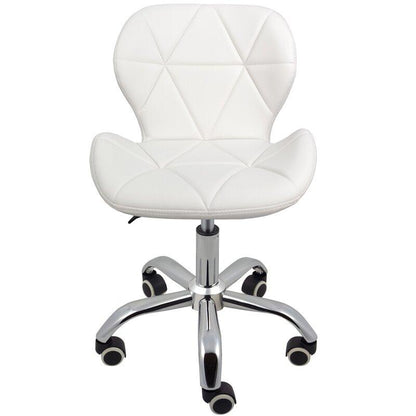 Silla De Escritorio Mariposa Radar Giratoria Acolchada Blanca