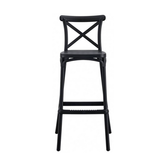 Taburete Bar Danubio Crossback Negro Polipropileno 66 cm