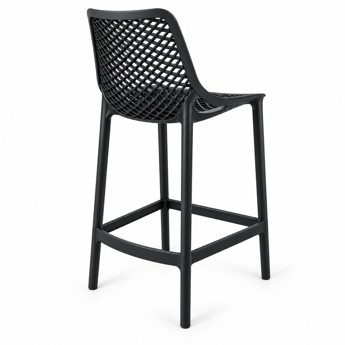 Pack 4 Taburetes Rex de Polipropileno 66cm Negro