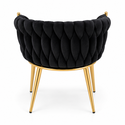 Butaca Sitial Queen Fijo de Terciopelo Negro