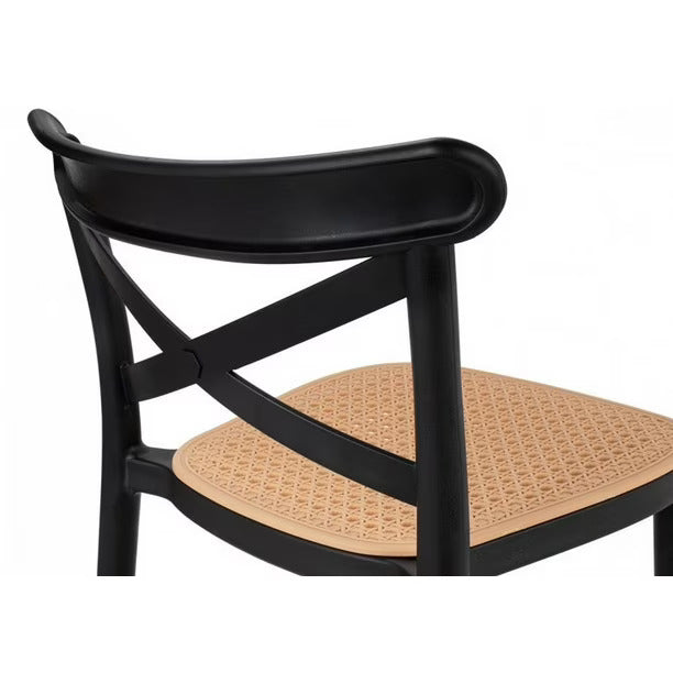 Taburete Crossback Danubio Piso de Bar o Terraza 66cm Negro