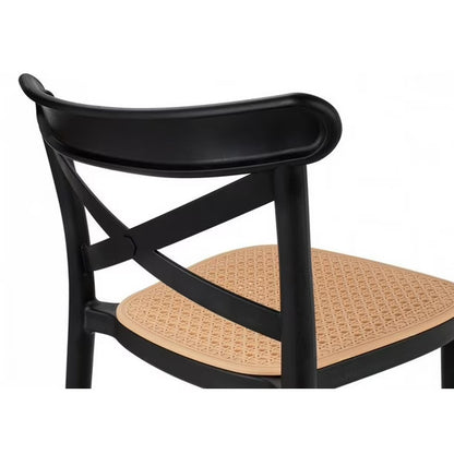 Taburete Crossback Danubio Piso de Bar o Terraza 66cm Negro
