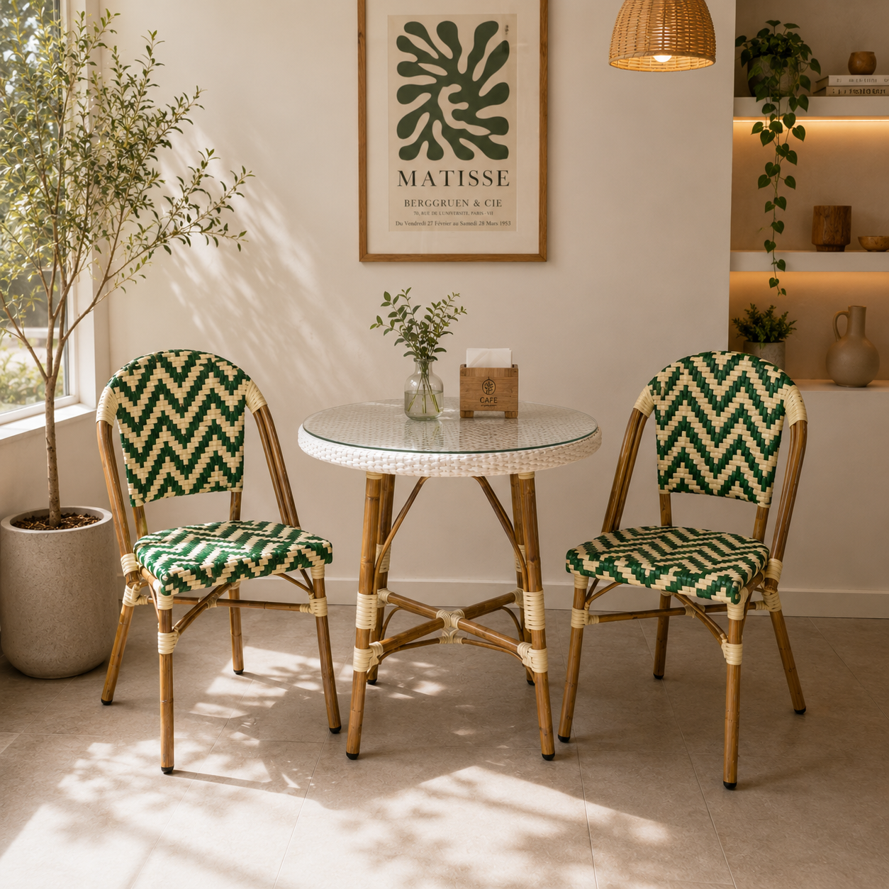 Silla Parisina para Cafetería o Restaurante Verde